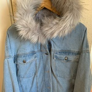 Cute fur jean Jacket